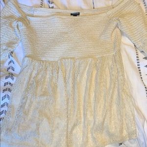 Lace off shoulder blouse